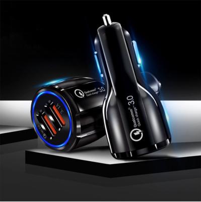 China Mobile Phone Fast Charging 3.0 Car Charger For Mobile Phone Mini Usb Dual Car Charger QC 3.0 Fast Charging Dual Usb Car Charger Adapter for sale