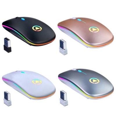 China 3D A2 Lights Gaming Mouse 2.4GHz Digital Mute USB Wireless Optical Ergonomic PC Laptop Slim Mouse Rechargeable Portable Mouse LED for sale