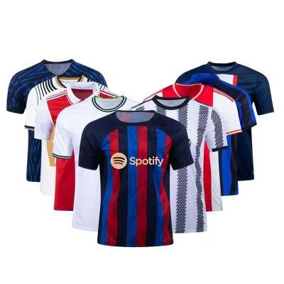 China Sets Football Jersey 2022-2024 Season Soccer Jersey Football Shirts Black Red Stripe Thailand Quality Men Soccer/Football Jerseys for sale