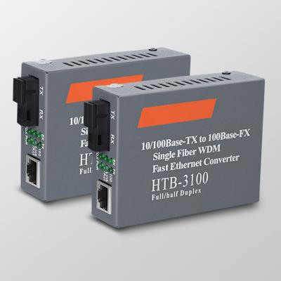 China FTTH HTB-3100AB 10/100M Netlink fiber media converter 25km RJ45 fiber optic media converter for sale