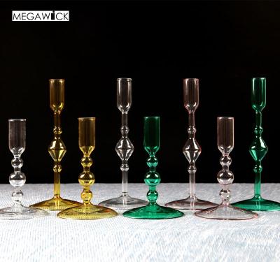 China Decorative Candle Holders Creative Glass Table Candle Plant Candlestick Stand for sale