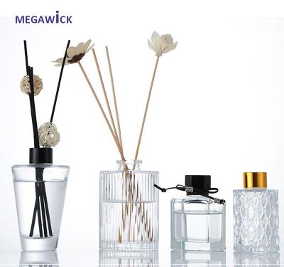 China Fashion save cheap large volume embossed diffuser bottle, factory cone perfume glass holder for sale