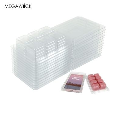 China Disposable Ready to Ship 6 Cavity Clamshell Plastic Box for Wax Pie, Wax Melt Plastic Packaging Tray for sale