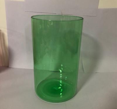 China Handcrafted Premium Green Glass Vase, Borosilicate Glass Candle Jar Private Label for sale