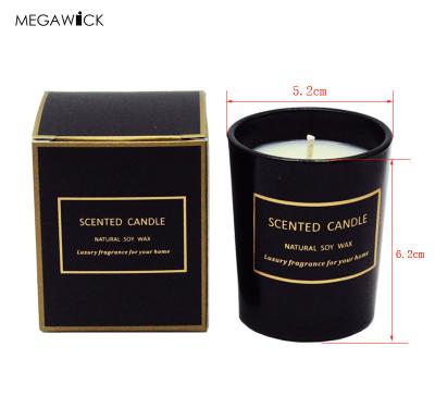 China Plant Scented Mini Black Soy Candle with Black Packaging Box; Store brand for sale