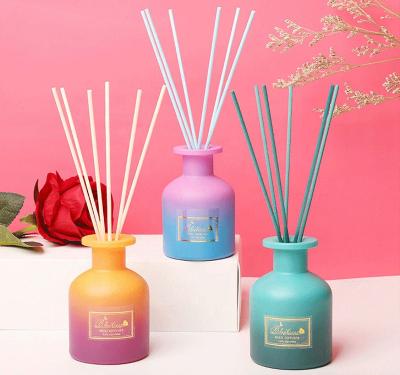 China Viable Gradient Color Glass Bottle For Reed Diffuser 120ml, Creative Essential Oil No Fire Home Fragrances for sale