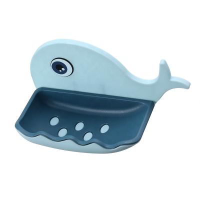 China Sustainable Eco-friendly Soap Dish And Bag Set Bathtub Whale Shape Soap Holder Dish For Bathroom Shower for sale