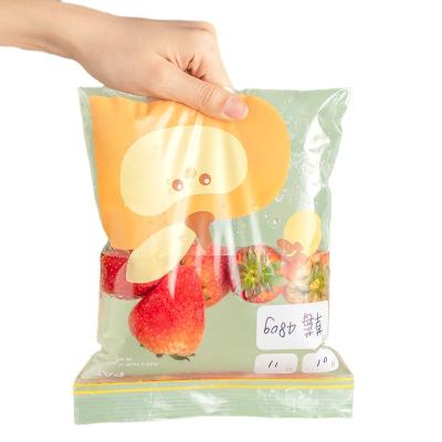 China Household Food Grade Refrigerator Vegetable and Fruit Classification Label Viable Fresh Preservation Self Seal Bag for sale