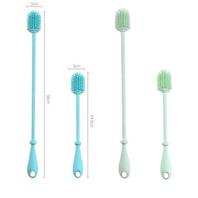 China High Quality 24.5cm Viable 38cm Handle Bottle Brush Silicone Integrated Green and Blue Small Long for sale