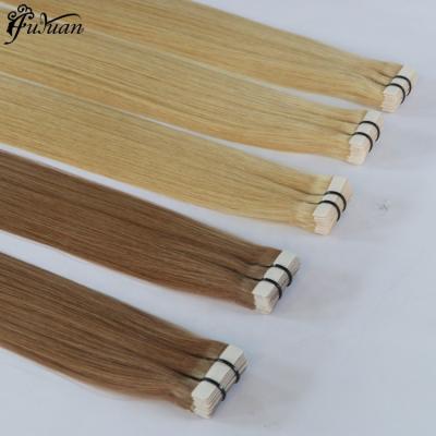 China Good Quality Silky Straight Wave Double Pulled Remy Tape In Human Hair Extensions for sale