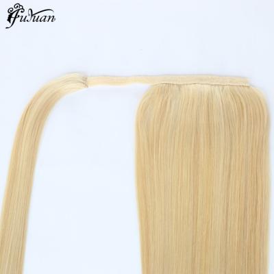 China Silky Straight Human Wave Ponytail 100% Clip In Ponytail Hair Pieces for sale