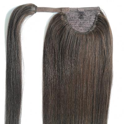 China Wholesale Double Remy Ponytail Hair Extensions Human Pulled Silky Straight Wave Factory for sale