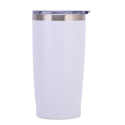 China PORTABLE Custom Print Wall Vacuum Cup 20oz Double Car Tumbler With Lid Powder Coated Tumbler Stainless Steel Travel Coffee Mug for sale