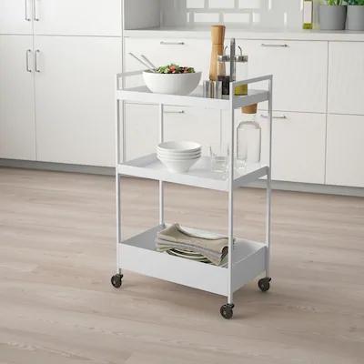 China Mobile Storage 3-Tier Home Kitchen Storage Organizer Rack Cart Utility Rolling Cart for sale