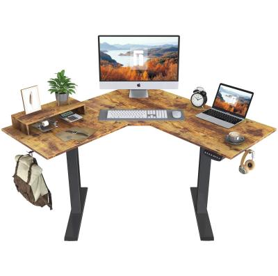 China Ergonomic Adjustable Executive Height (Height) Adjustable L-Shape Sit Standing Desk For Home Office for sale