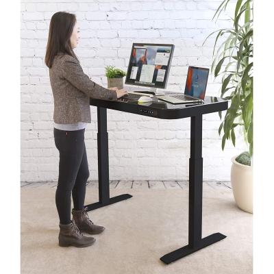 China USB Memory Interface Memory Control Table Top Height Adjustable Glass Standing Desk (Height) With Drawer for sale