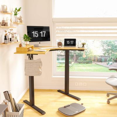 China (Size) L Shape Ergonomic Executive Height Adjustable Corner Desk Sit Standing Desk Frame for sale