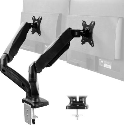 China metal & New ABS 2020 Shock Absorber Desktop Mount Laptop Computer Dual Adjustable Monitor Arm for sale