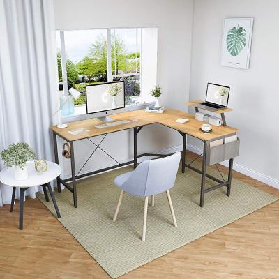 China Multifunctional Extendable L-shape Study Computer Desk With Storage Bag for sale