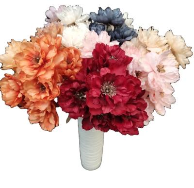 China Romantic silk flowers wedding flower arrangement home decoration tops simulation flower 3 head peony flower decoration 9 for sale