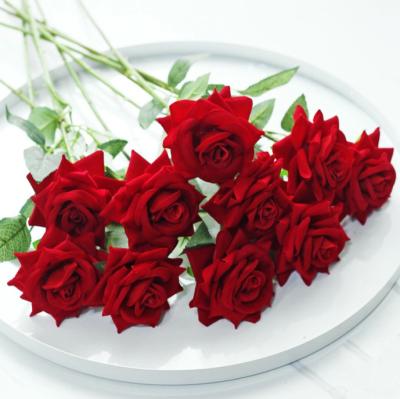 China Wedding.banquet.restaurant.hotel Valentine red velvet Rose Spring Artificial Fake Flower arrangement for sale