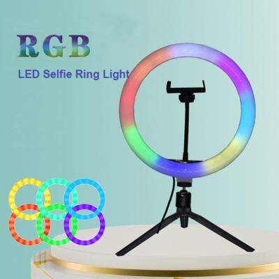 China Video Light Ring With Tripod Shooting Beauty Phone Holder Selfie Stand 26cm RGB LED Ring Light For Studio Makeup YouTube for sale