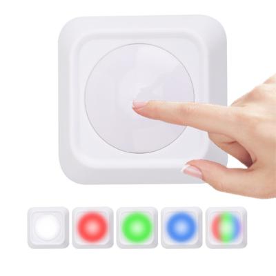 China Eco-friendly Remote Control LED RGB Night Light For Cabinet Corridor Dry Battery Wall Lamp for sale