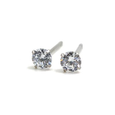 China FASHIONABLE Simple Crystal Zircon Star Stainless Steel Stud Earrings for sale