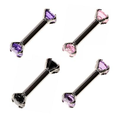 China Fashionable 3mm Double Zircon Studs Eyebrow Piercing Jewelry for sale