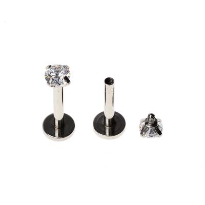 China FASHIONABLE Surgical 316L Stainless Steel Internally Threaded Jewelry 16g Lip Stud Piercing Labret for sale