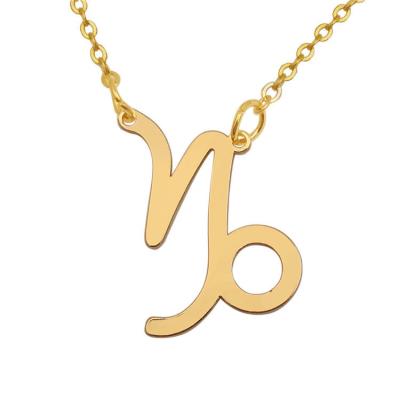 China Lead Free Female 12 Zodiac Sign Necklace Elegant Pendant Charms Gold Choker Astrology Chain Necklaces for sale