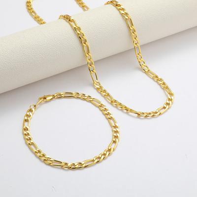 China Wholesale Custom Hiphop Gold Plated Stainless Steel Figaro Chain Necklace for sale