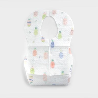 China Hot-selling 5pcs Antibacterial Bag Packed Factory Cheapest Waterproof Baby Bibs Disposable Nonwoven Baby Bibs for sale