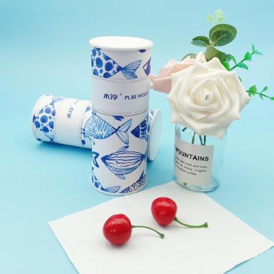 China High Quality Customized Logo Printed Cylindrical Tissue Box Facial Tissue Box In Car for sale