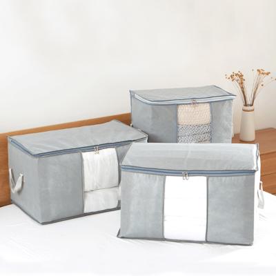 China Large Sustainable Fabric Storage Box Clothes Stitch Collapsible Packing Crate Storage Box With Cover for sale