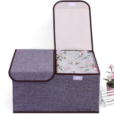 China Custom Folding Logo Household Storage Cubes Bins Organizer Fabric Foldable Storage Boxes for sale