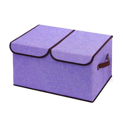 China Desktop Cabinet Folding Lid And Handle Foldable Large Cube Storage Boxes Canvas Cloth Storage Of Barrel Containers for sale