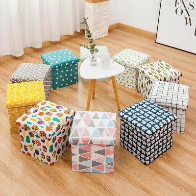 China High Quality Reusable White Pink Unfading Elegant Storage Faabric Ottoman Couch Storage Stool Wholesale for sale