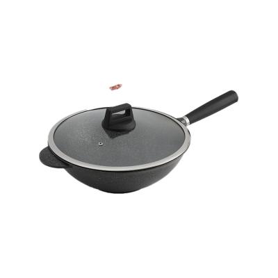 China Home Kitchen Professional Non Stick Stocked Chinese Wok With Detachable Handle for sale