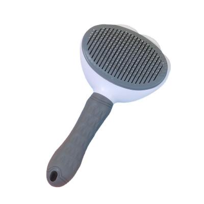 China Pet Grooming Tool Stocked Self Cleaning Automatically Pursue Cat Slicker Brush Hair Removal Brush for sale