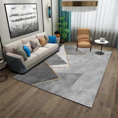 China Washable Printed Carpet Gray Modern Rug Crystal Velvet Living Room Bedroom Jacquard Bald Anti-Slip Rug Sofa Floor Mats for sale