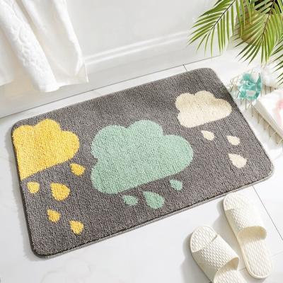 China Washable Modern Cloud Carpets Fluffy Mats Bathroom Rugs For Bathroom Washable Mats Anti-Slip Covers for sale