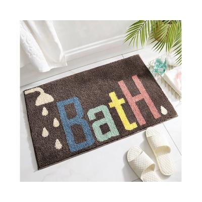 China Absorption Washable Bath Water Mat Non Slip Entrance Doormat Cute Cartoon Bath Covers for sale