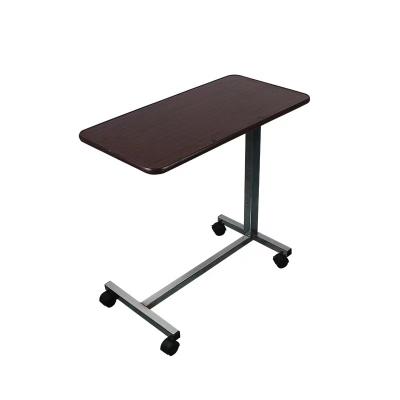 China Used In Medical Tilt Top Hospital Furniture HPL Top Gas Spring Height Adjustable Overbed Table for sale