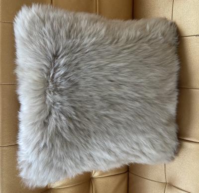 China New Design Sheepskin Fur Pillow Eco-Friendly Genuine Australian Fluffy Fur Cushion 100% Custom Made Tile for sale