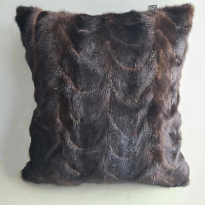 China Factory Wholesale Genuine Super Soft Mink Fur Cushion Cover 45x45 Skin-friendly For Home Decor Cushion for sale