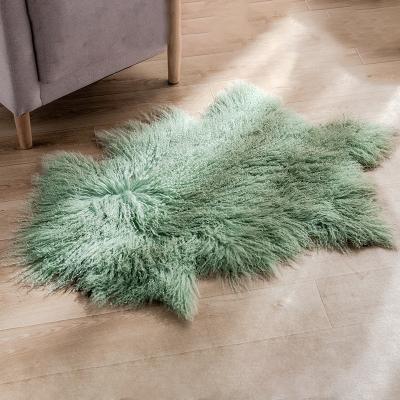 China 100% Genuine Eco-friendly Fur Blanket Home Use Comfortable Tibet Lamb Mongolian Fur Blanket for sale