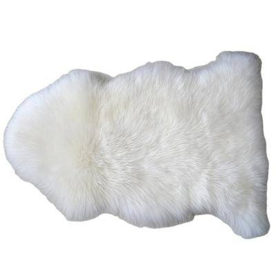 China Eco - Friendly Home Decorate White Sheepskin Blanket Pure Plush Real Fur for sale