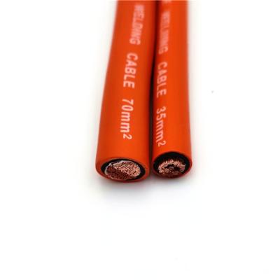 China Industrial Welding Copper Wire Cable Black Rubber 25mm High Temperature Resistant for sale