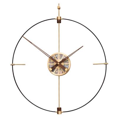 China Minimalist 24 inch Amazon Hot Sale Living Room Decoration Modern Nordic Personality Art Fashion Quartz Clock Brass Luxury Silent Wall Clock for sale